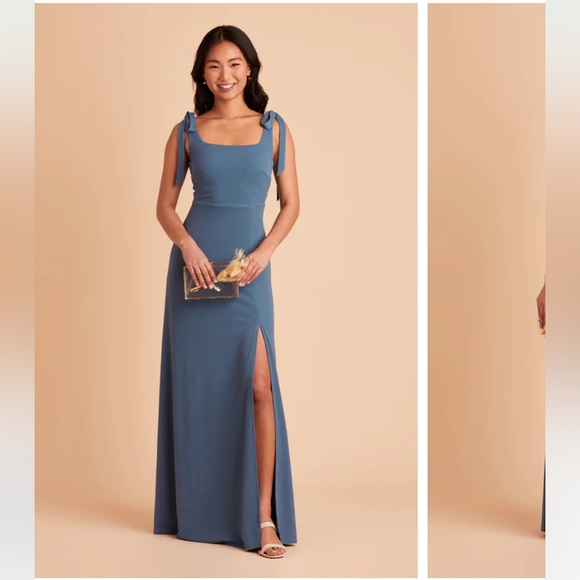 New NWT Birdy Grey “Alex” Convertible Crepe Gown Maxi Dress Twilight Sleeveless - Picture 10 of 13